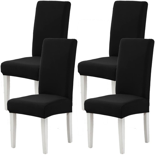 Black chair covers for dining - black,