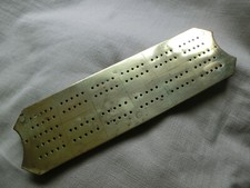 ANTIQUE SOLID BRASS CRIBBAGE