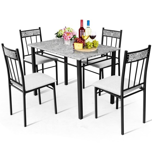 5pcs marble effect dining - marble, set