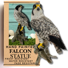 Peregrine Falcon Highly Detailed Garden Ornament 26cm Resin Bird of Prey Statue