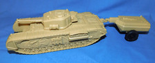 CTS WWII British Churchill Tank w/ Flame Thrower Trailer, hard plastic, 1/38 Tan