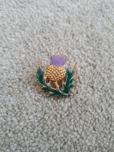Enamel scottish thistle badge - enamel,