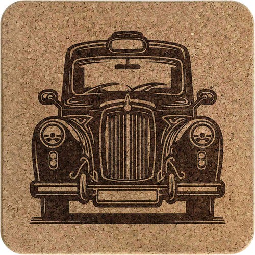 Black cab taxi - cab, square