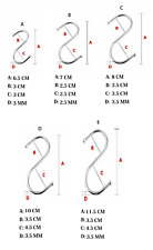 Stainless Steel S Hooks Kitchen Meat Pan Utensil Clothes Hanger Hanging UK