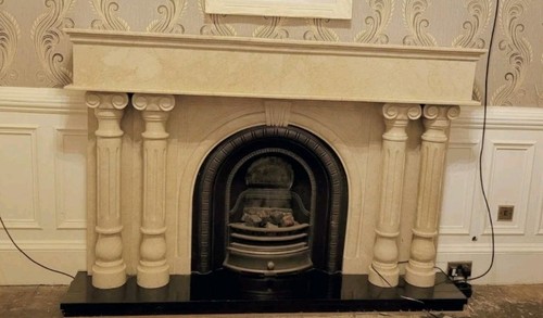 Large marble fire surround - large,