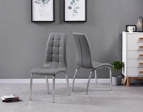 Dining chairs set grey - 2,