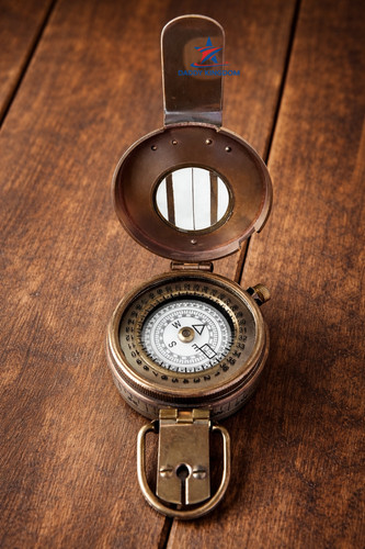 Solid brass antique compass - solid,