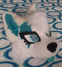 Cute Arctic Fox Fursuit Head Tight Fit (Needs Repairs Please Read Description)