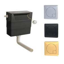 Toilet Concealed Cistern Dual Flush Top/Front Access Flush Plate 3/6 Litres