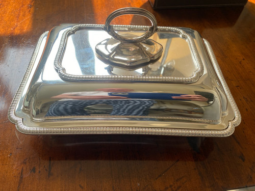 Silver plated entree dish - silver,