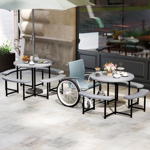 Round picnic table - bench, set