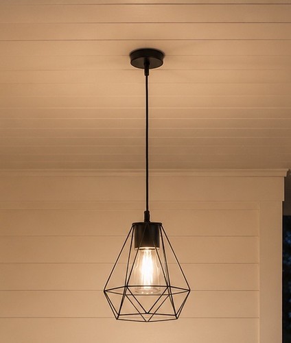 Black metal pendant light - black,