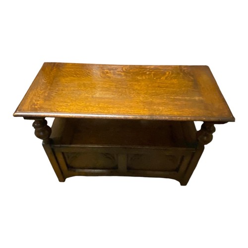 Vintage oak monks bench - vintage,