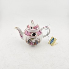Miniature China Teapot – Pink Decorative Design with Victorian Scene, Special 