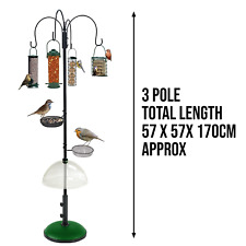 Metal Complete Bird Feeding Station 4 Feeders Stand Garden Wild Birds Feeders