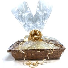 DIY Make Your Own Hamper Wicker Gift Basket Box Kit with Shred+Cellophane+Bow 