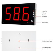 Digital Sound Level Meter 3 Inch Large LCD Screen 30-130dB Range Wall Mounted