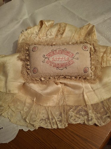 Antique cream silk - cream, layette