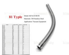81 Typles Bellows Hose Metal SS304 KF16/25/40/50 Flange Flexible Vacuum Tube