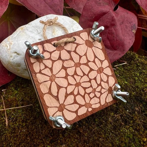 Wooden pocket flower press - flower,