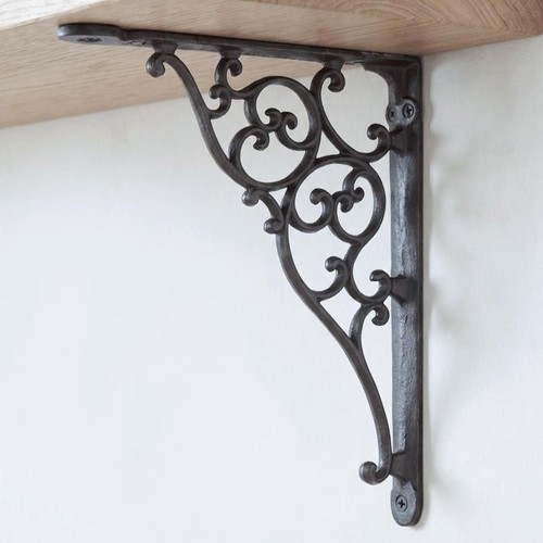 Cast iron ornate scroll shelf - cast,