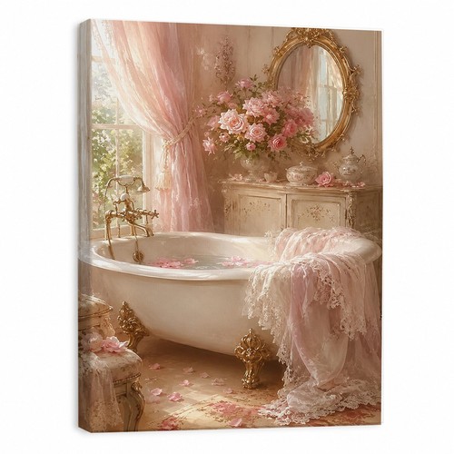 French bathroom canvas wall - french,