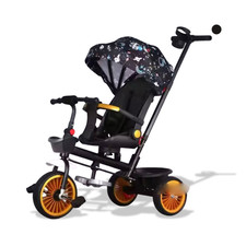 6 in 1 Baby Trike Tricycle with 360° Rotating Seat Sun Canopy Parent Steering
