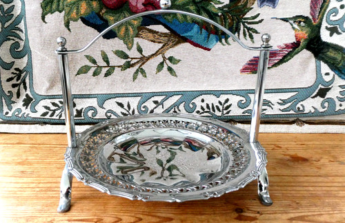 Vintage chrome plated cake - chrome,
