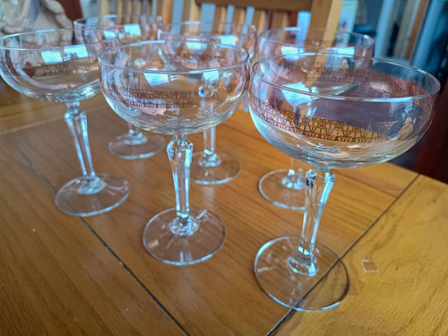Set clear glass champagne - set, 6