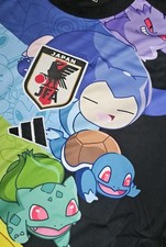 Pokemon Team Japan Adidas Pikachu Replica Football Soccer Jersey Shirt Black - L