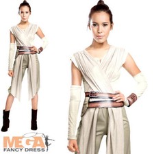 Deluxe Rey Ladies Fancy Dress Star Wars The Force Awakens Womens Adults Costume