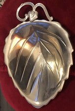 Vintage Silver Plate Falstaff Leaf Shape Small Dish