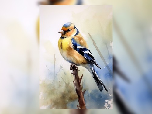 Goldfinch bird perch - goldfinch,