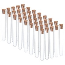 7ml Plastic Test Tubes with Cork Stoppers, 40Pcs 100x12mm Tubes