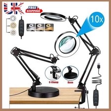 10X Magnifier Glass LED Desk