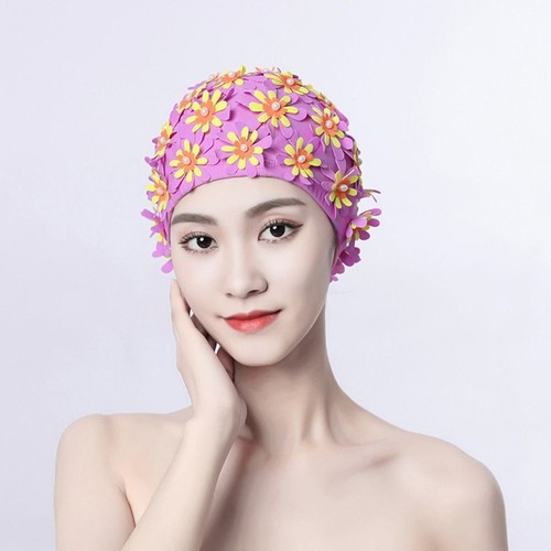 Floral petal swim cap - floral,