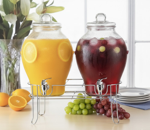 Glass drink dispenser jar - drink,