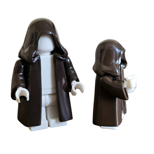 Brown black cape with arm - brown,
