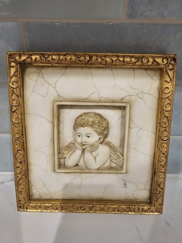Hand painted angel cherub - painted, wall