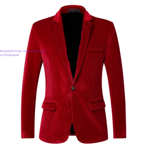 Men velvet blazer one - men, button
