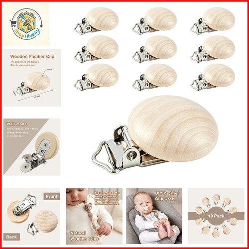 Pack wooden pacifier clip - wooden,
