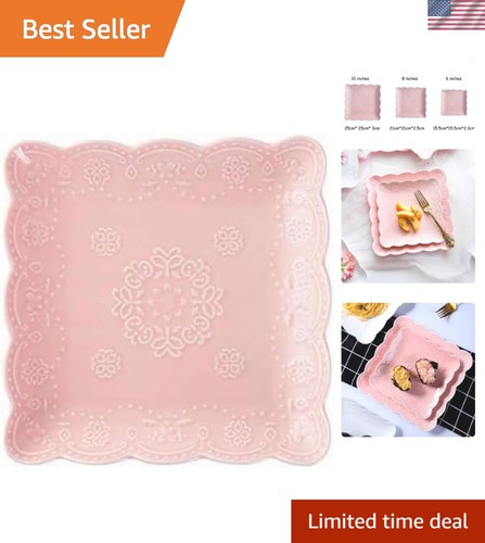 Hand painted pink lace dessert - pink,