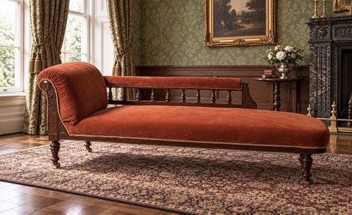Chaise longue sofa mahogany - chaise,