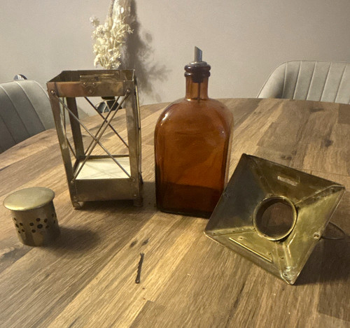 Gold amber metal glass - &,