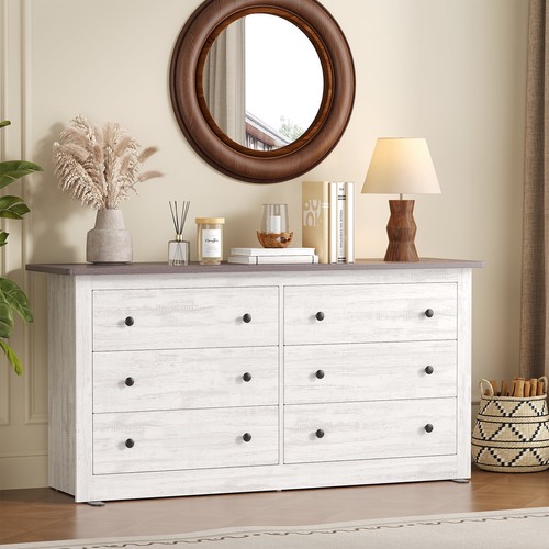 Drawer double dresser - 6-drawer,