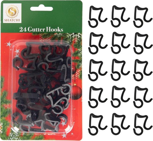 24pcs gutter hooks black - 24pcs,
