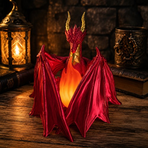 Red dragon flame lamp with - red,