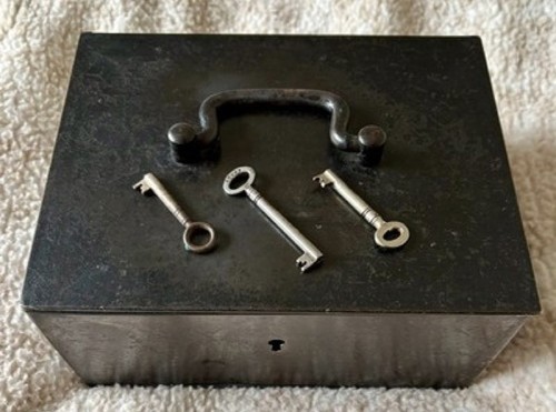 Vintage french strongbox deed - french,