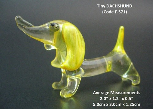 Miniature glass dog - glass,