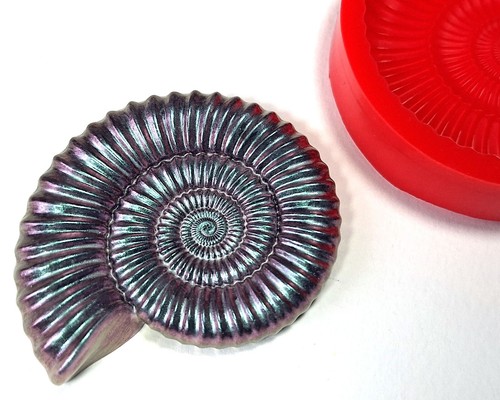 Ammonite fossil silicone - ammonite,